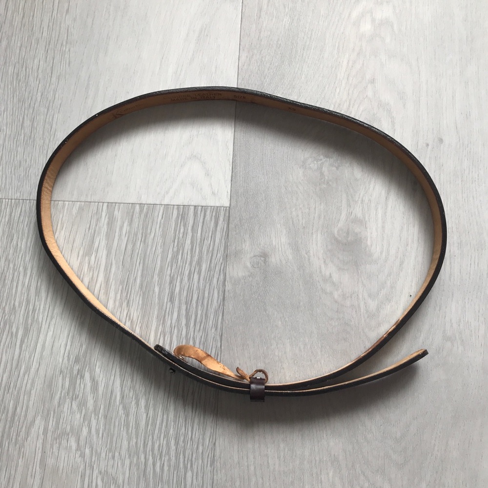 CK CALVIN KLEIN LEATHER SKINNY BROWN COATED BELT WOMENS XS